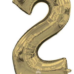 50" SS Stand Up Numberz "2" White Gold