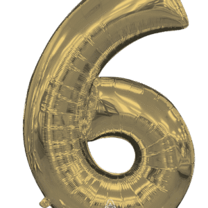 50" SS Stand Up Numberz "6" White Gold