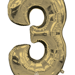 50" SS Stand Up Numberz "3" White Gold