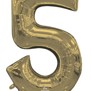 50" SS Stand Up Numberz "5" White Gold