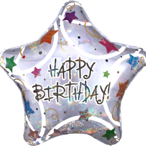 JUMBO HAPPY BIRTHDAY STARS HOLO * (IC)