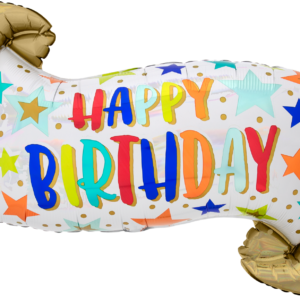 SS IRIDESCENT BDAY BANNER  *