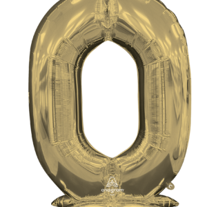 50" SS Stand Up Numberz "0" White Gold