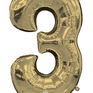 50" SS Stand Up Numberz "3" White Gold