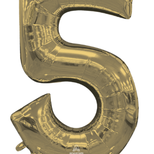 50" SS Stand Up Numberz "5" White Gold